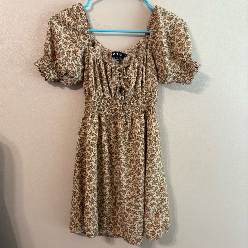 motel rocks poleze floral mini dress, size S 🌻